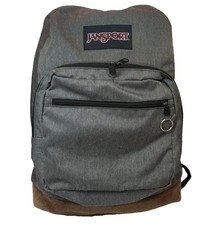 Vintage JanSport Gray Laptop Backpack Map Of Seattle Interior Suede Herringbone picture