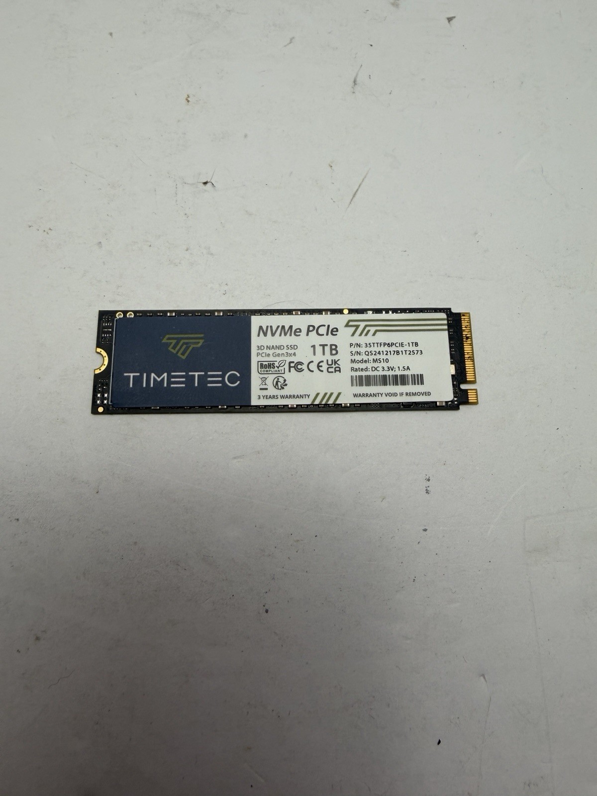 Timetec MS10 1TB SSD NVMe PCIe Gen3x4 3D NAND SSD 35TTFP6PCIE-1TB