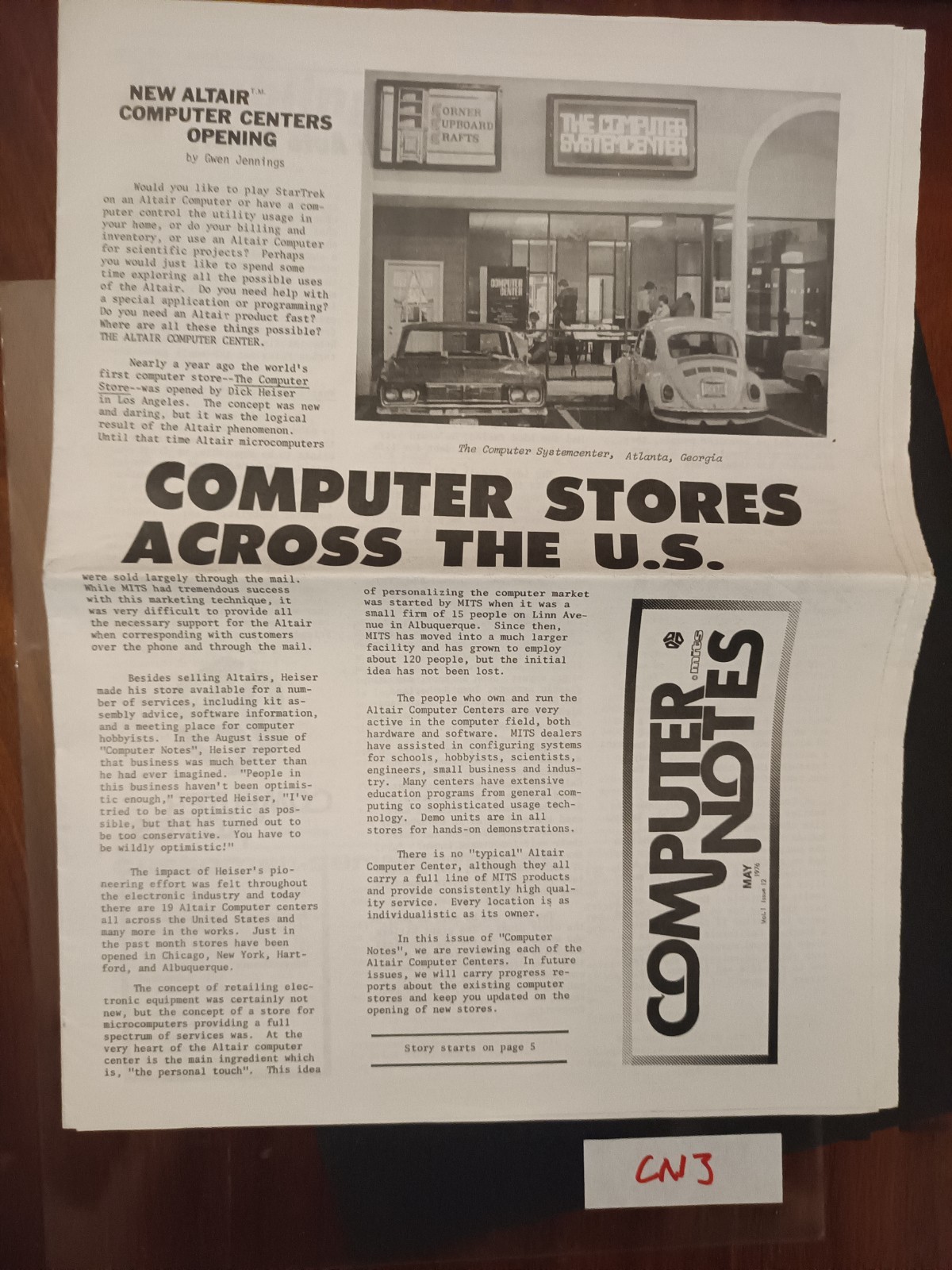 MITS Altair Computer Notes May 1976 MITS Altair Computer Notes May 1976