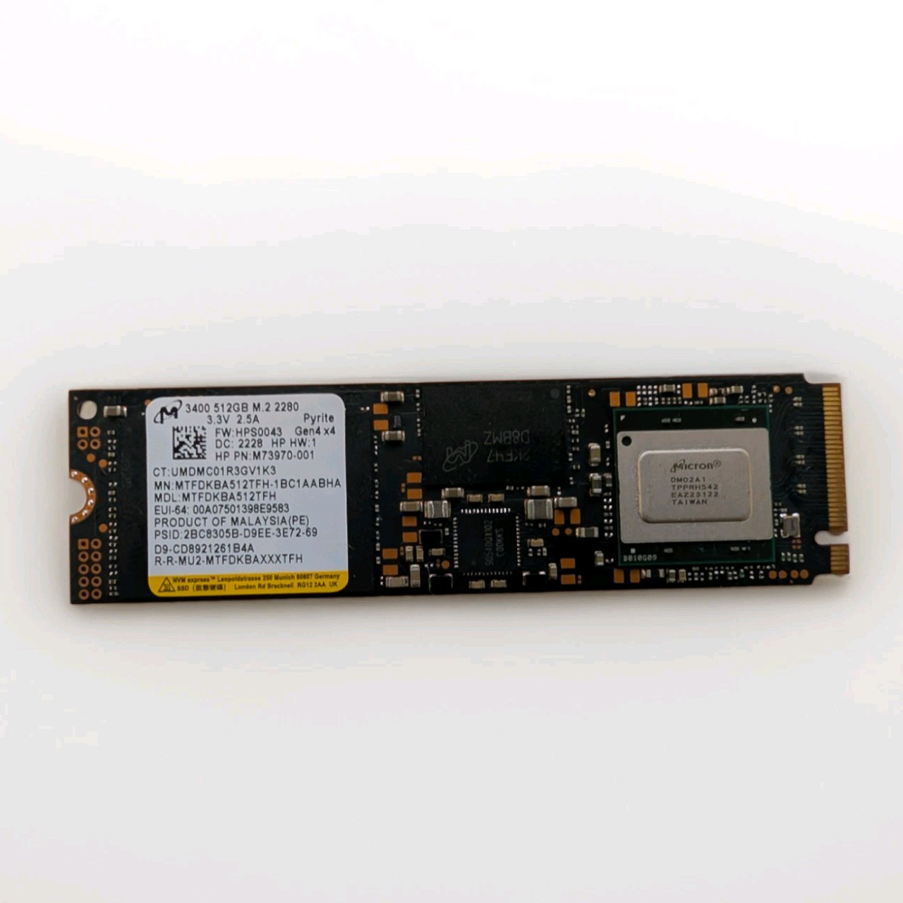 Micron 3400 512GB M.2 2280 PCIe Gen4 x4 NVMe Internal SSD Black USED Micron 3400 512GB M.2 2280 PCIe Gen4 x4 NVMe Internal SSD Black USED