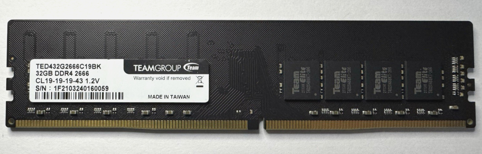 Team Group 32GB DDR4 2666MHz UDIMM Desktop RAM Memory Team Group 32GB DDR4 2666MHz UDIMM Desktop RAM Memory