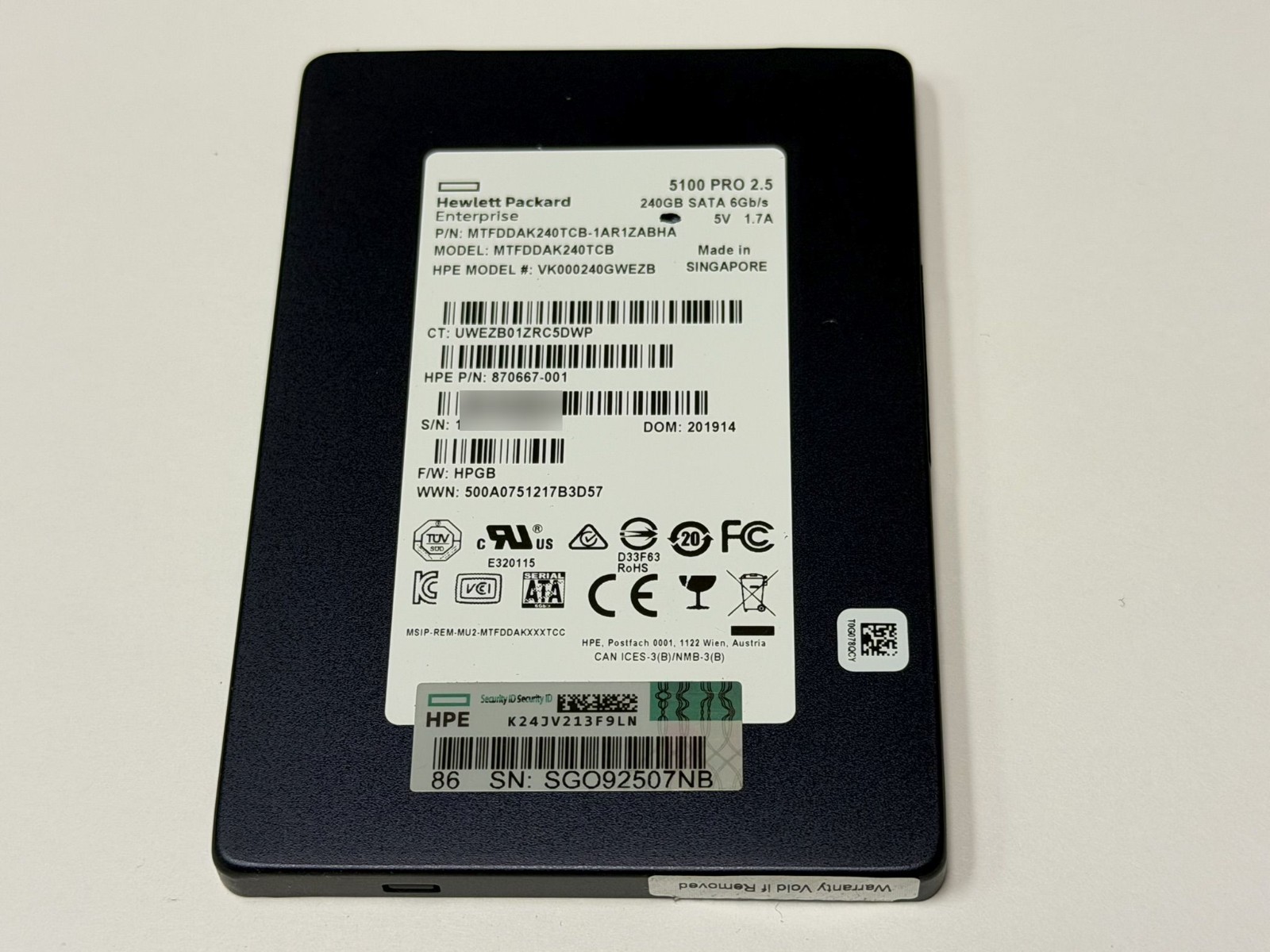 HP 240GB Enterprise 5100 PRO 2.5\