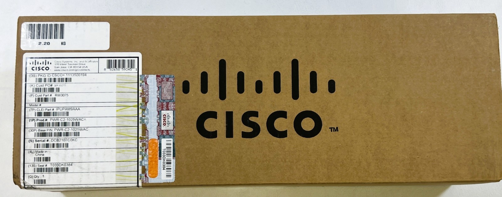Cisco Catalyst PWR-C2-1025WAC 1025W AC Power Supply Unit - New Sealed In Box
