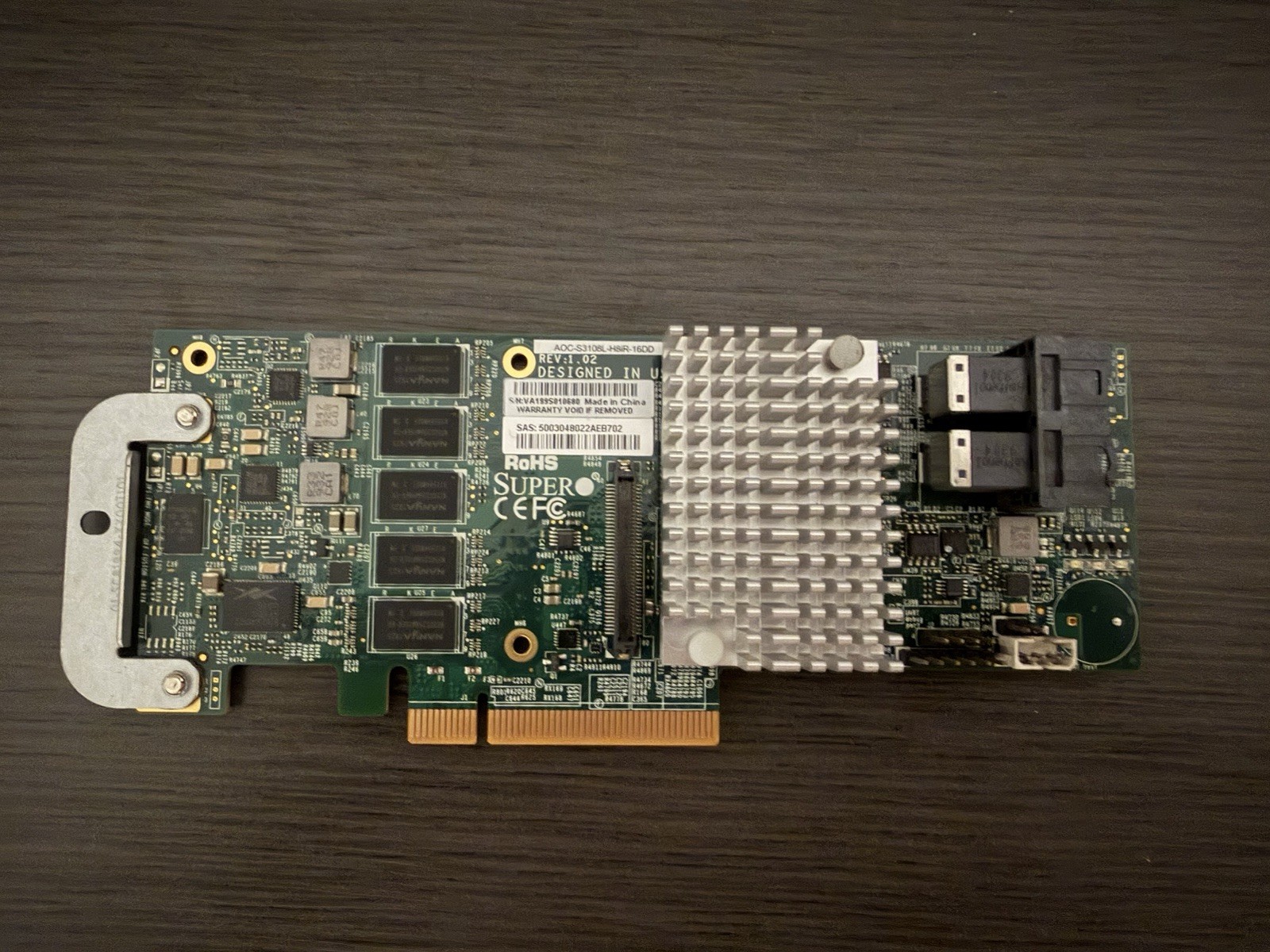 Supermicro AOC-S3108L-H8IR-16DD RAID Controller Card Supermicro AOC-S3108L-H8IR-16DD RAID Controller Card