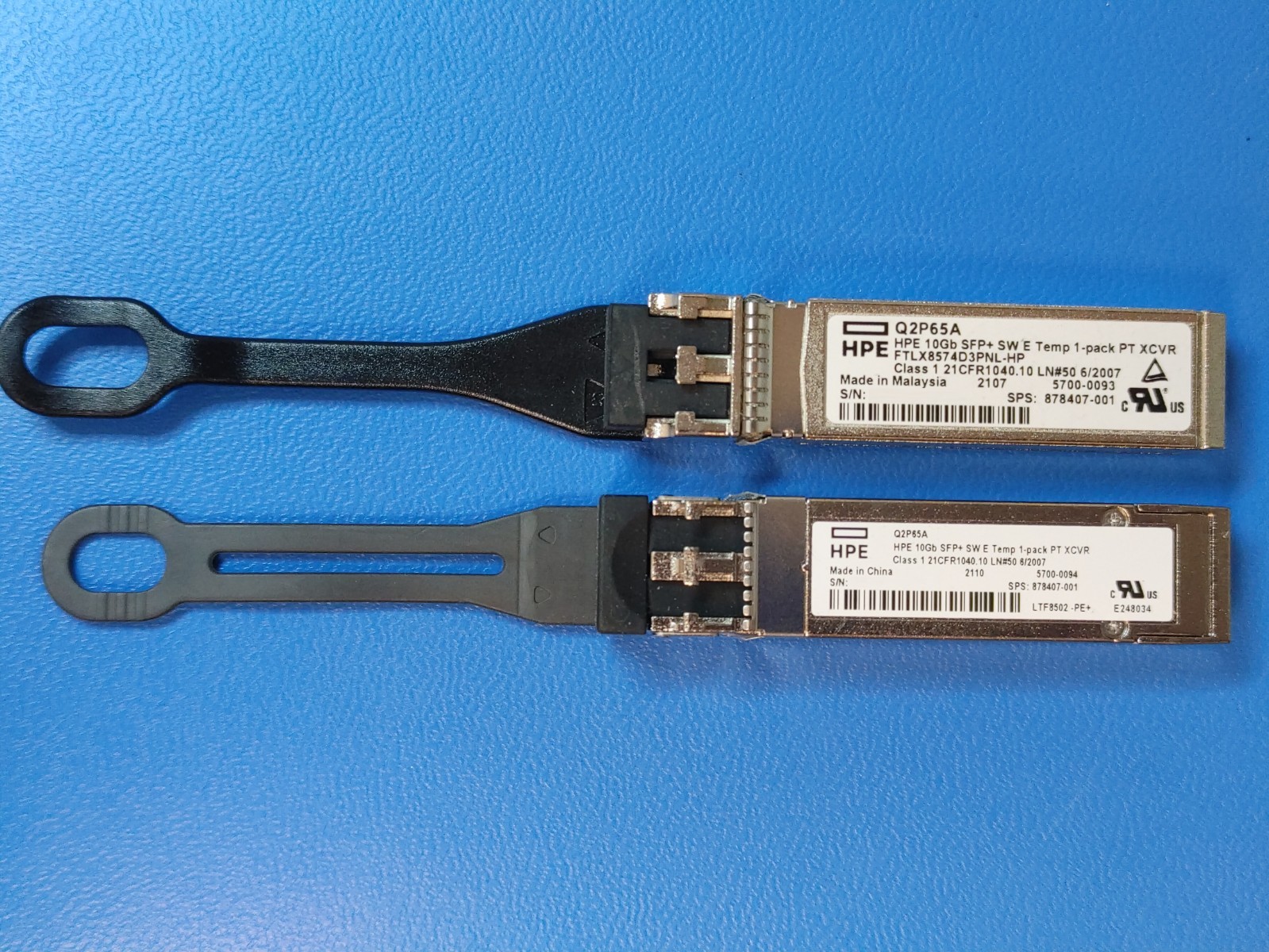 LOT of 10 HPE Q2P65A 10Gb SFP+ Short Wave 850nm Optical Transceiver Module