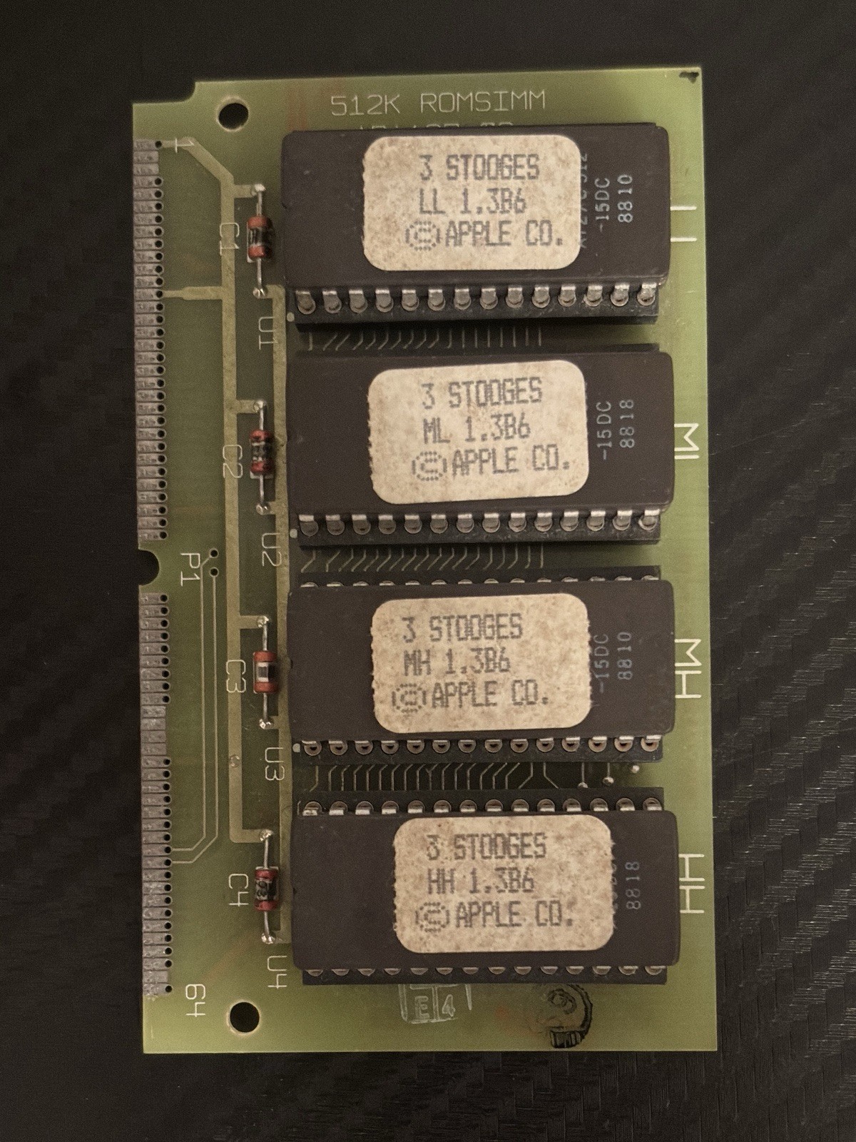 Vintage 1988 APPLE MACINTOSH “3 Stooges” 512K Romsimm AP1127-02 VERY RARE Vintage 1988 APPLE MACINTOSH “3 Stooges” 512K Romsimm AP1127-02 VERY RARE