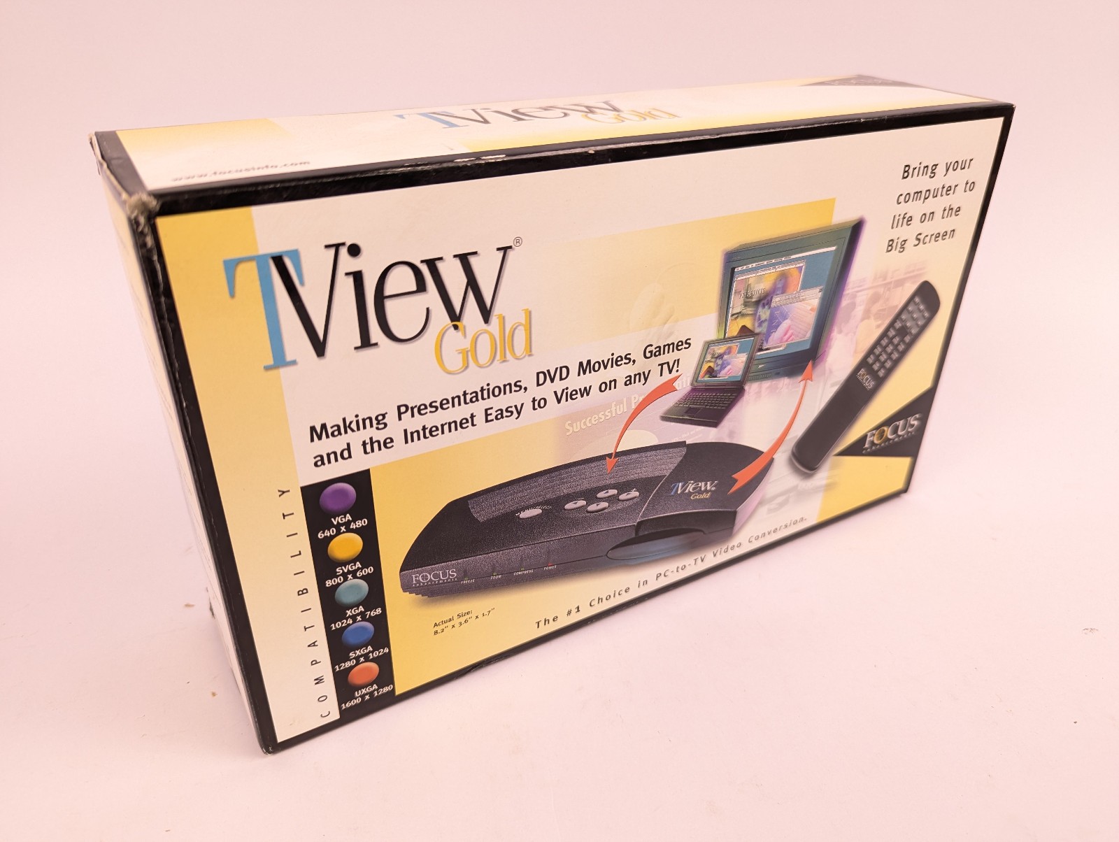 TVIEW GOLD PC to TV Converter Focus Enhancements Vintage VGA S-Video - Open Box