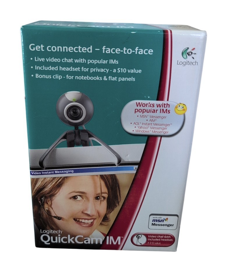 ​Vintage Logitech QuickCam IM USB Webcam New Sealed Box With Headset