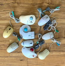 Vintage PS/2 Wired Mechanical Mouse/Trackball Lot, Scroll Wheel picture