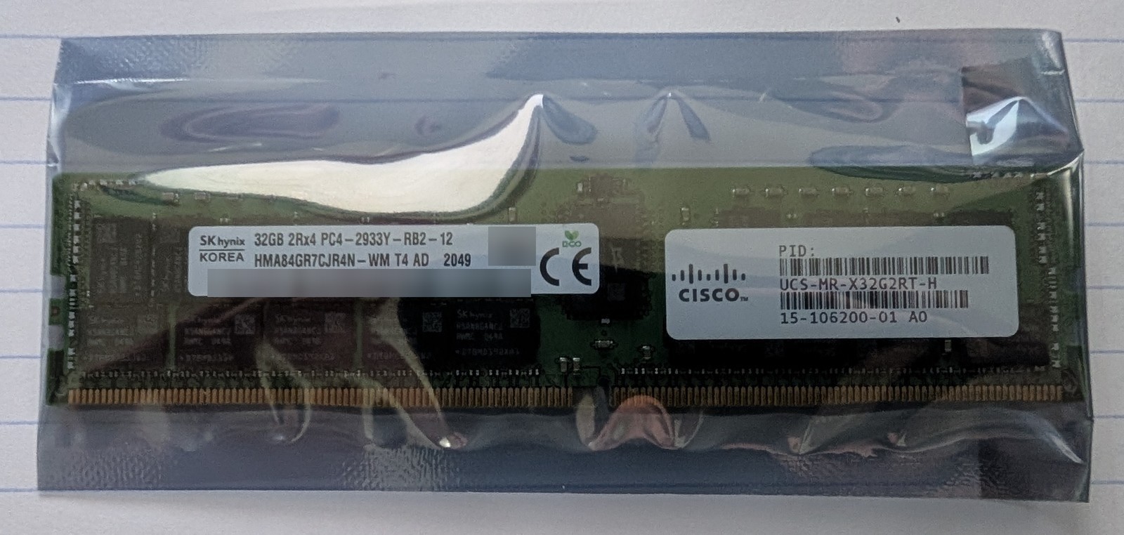 SK hynix 32GB 2Rx4 DDR4 2933 ECC RDIMM HMA84GR7CJR4N-WM PC4-2933Y Server RAM