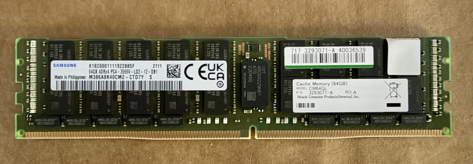 Lot of 32 Samsung 64GB DDR4 LRDIMM Server RAM M386A8K40CM2-CTD7Y (Hitachi VSP)