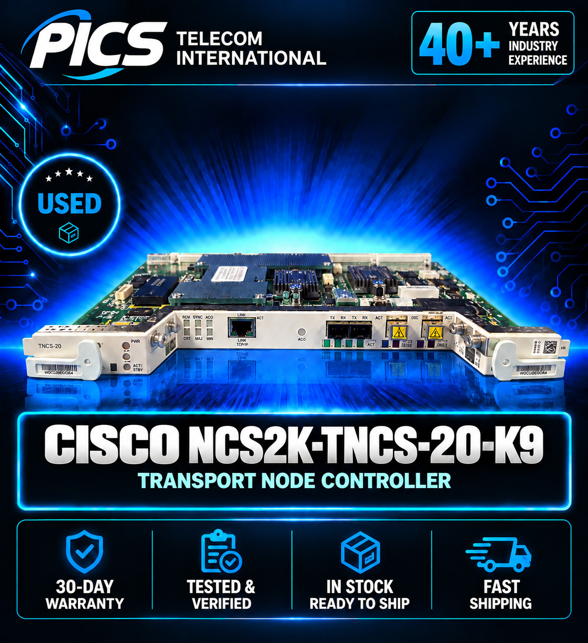 CISCO NCS2K-TNCS-2O-K9 TRANSPORT NODE CONTROLLER W/2X OTDR/OSC WOCUBEGRAA