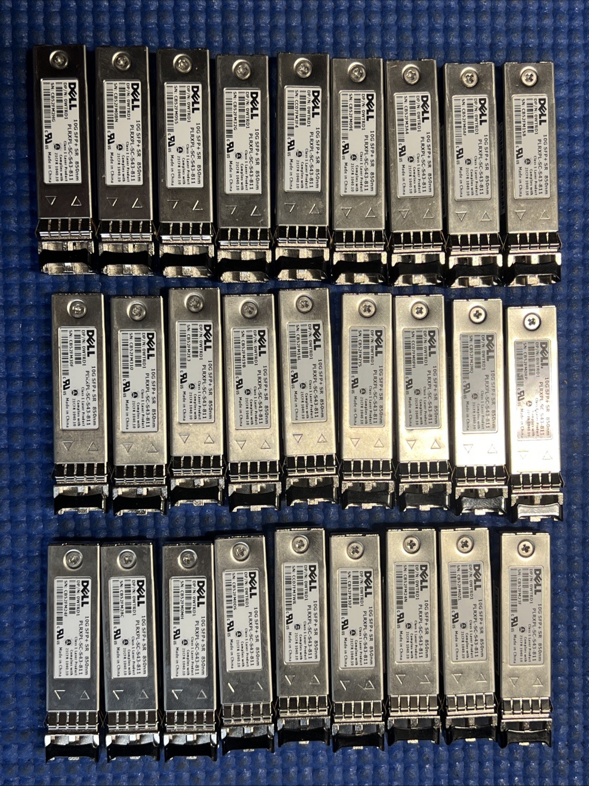 Lot of 27 JDSU PLRXPL-SC-S43-22-N 10G SFP+ SR 850nm Transceiver Modules