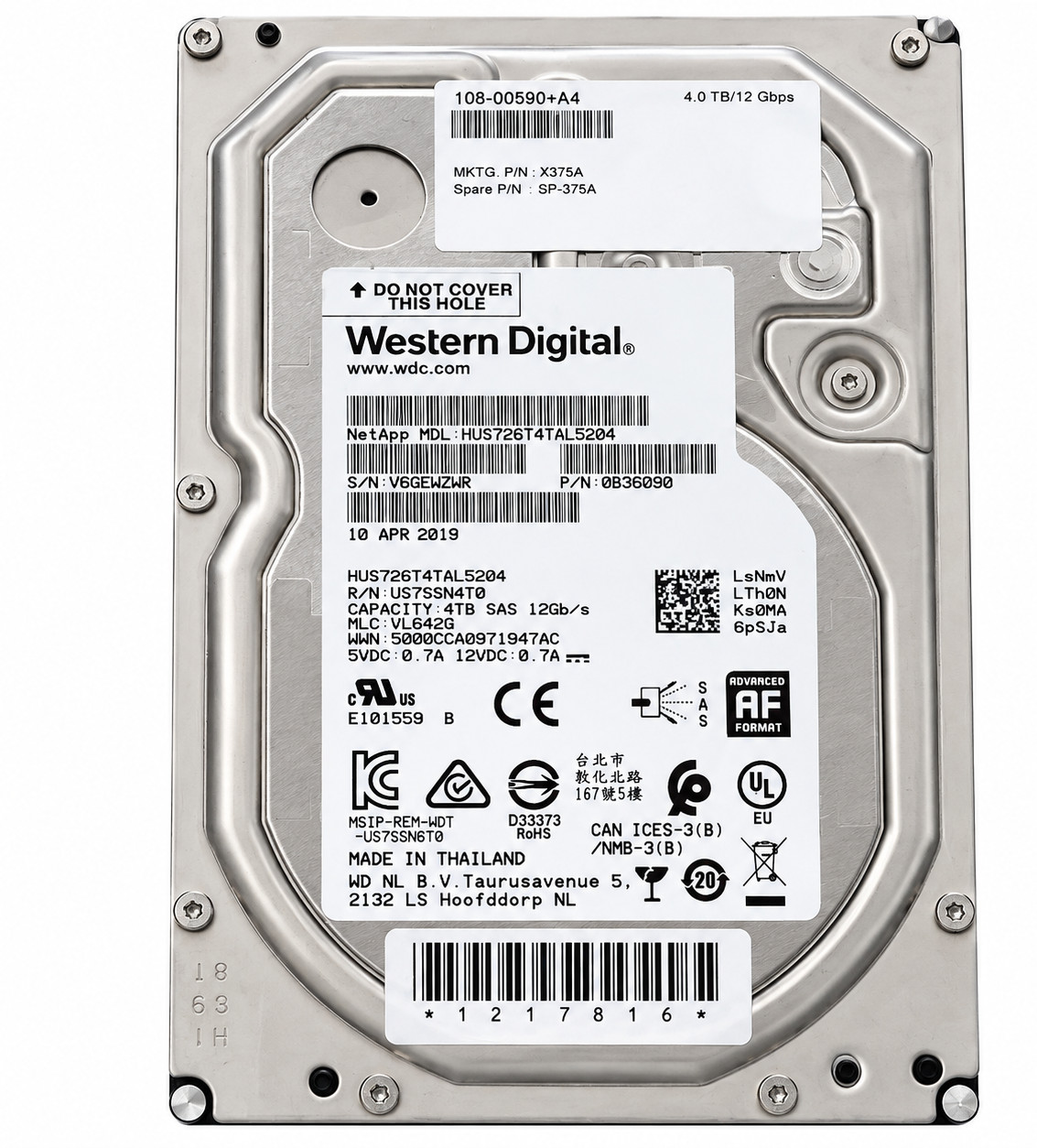 Western Digital HUS726T4TAL5204 4TB 7.2K SAS 12Gb/s 3.5 Western Digital HUS726T4TAL5204 4TB 7.2K SAS 12Gb/s 3.5