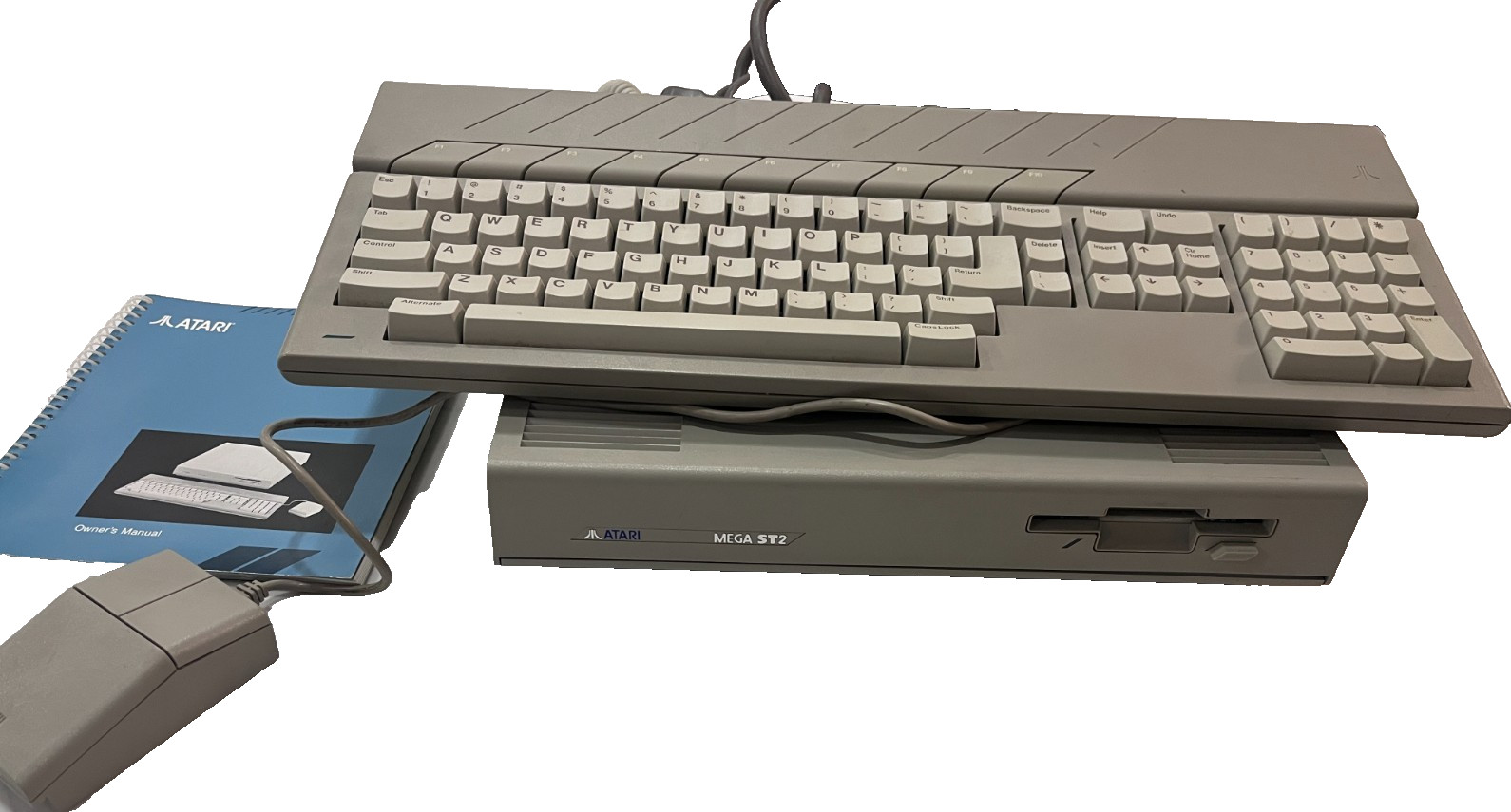 ATARI MEGA ST2 Computer w/ kb mouse and manual- does not read disks