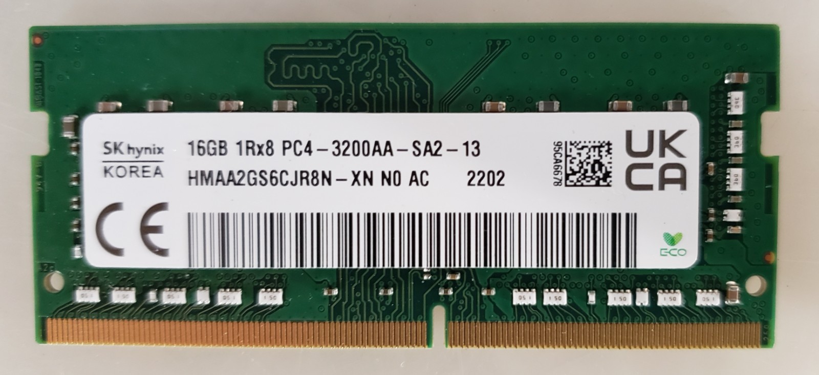 SK Hynix 16GB 1Rx8 PC4-3200AA-SA2-13 HMAA2GS6CJR8N-XN N0 SO-DIMM Memory RAM SK Hynix 16GB 1Rx8 PC4-3200AA-SA2-13 HMAA2GS6CJR8N-XN N0 SO-DIMM Memory RAM