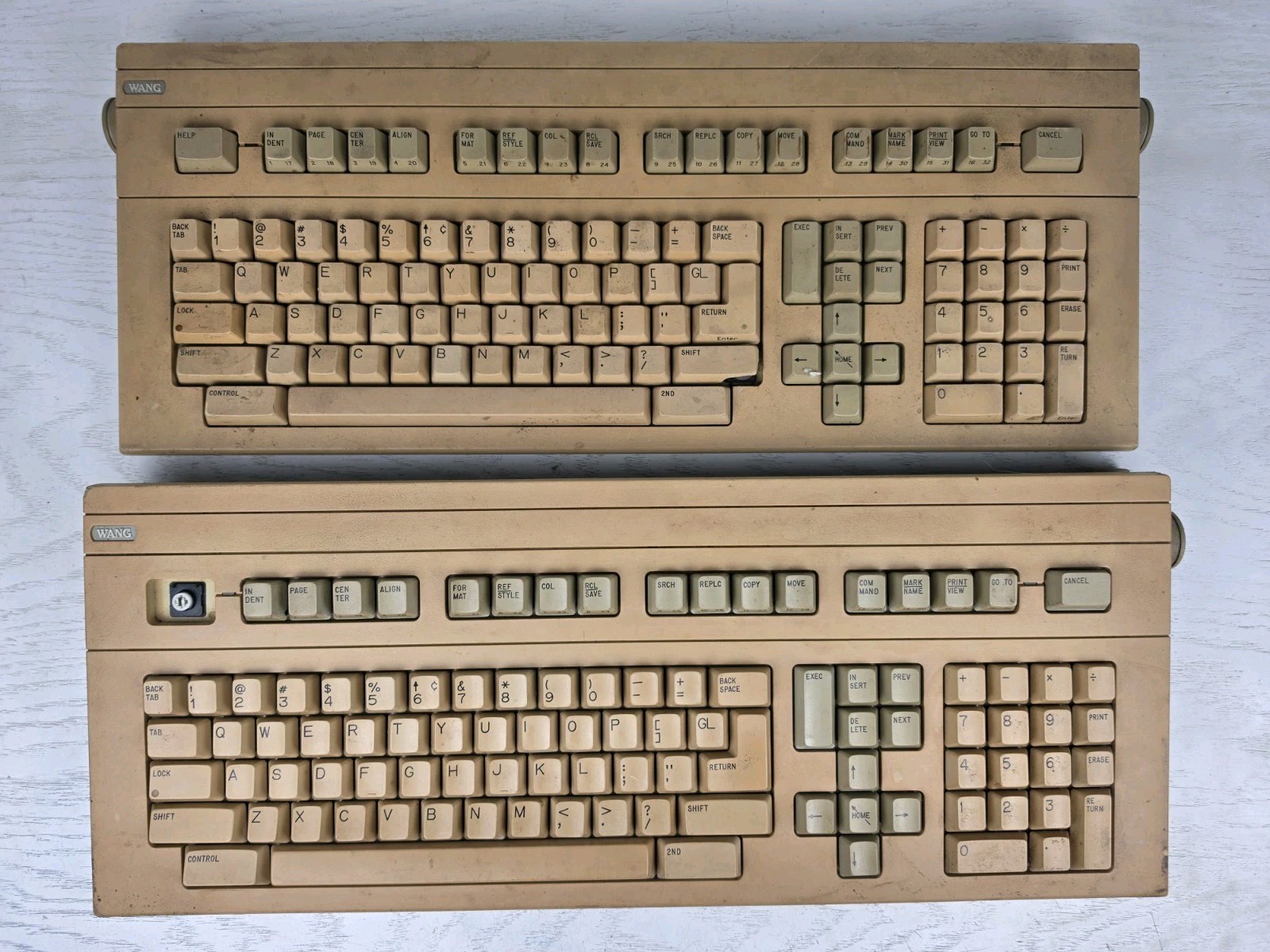 Vintage Wang Laboratories Terminal Keyboard Lot of 2 Mechanical Retro For PARTS Vintage Wang Laboratories Terminal Keyboard Lot of 2 Mechanical Retro For PARTS