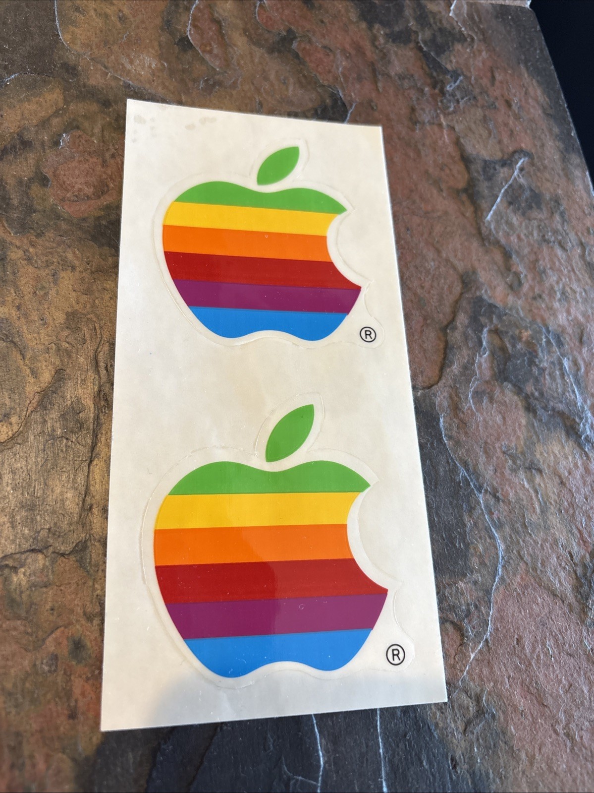 Apple Logo Sticker, Vintage 90s OEM, Rainbow 3 X 2.5”Sheet of 2