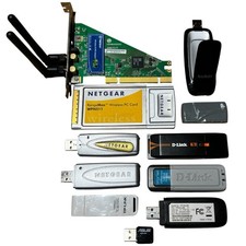 Lot of 11 Vintage WiFi Adapters USB PCI PCMCIA Netgear D-Link ASUS Untested picture