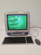 Vintage Apple iMac G3 M5521 Indigo w/ Keyboard M2452 & Pro Mouse M5769 picture