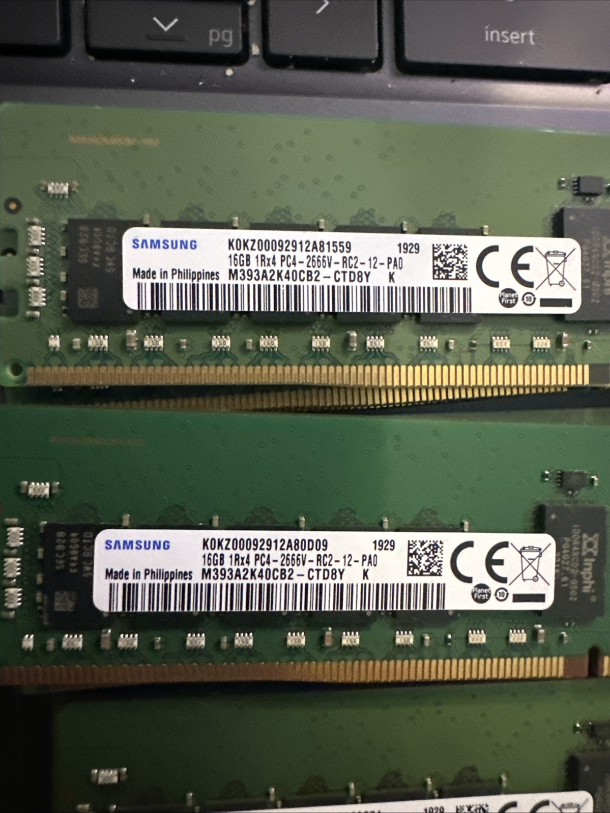 Samsung M393A2K40CB2-CTD8Y 16GB 1Rx4 PC4 2666V RC2 DDR4 SDRAM RAM Memory Stick