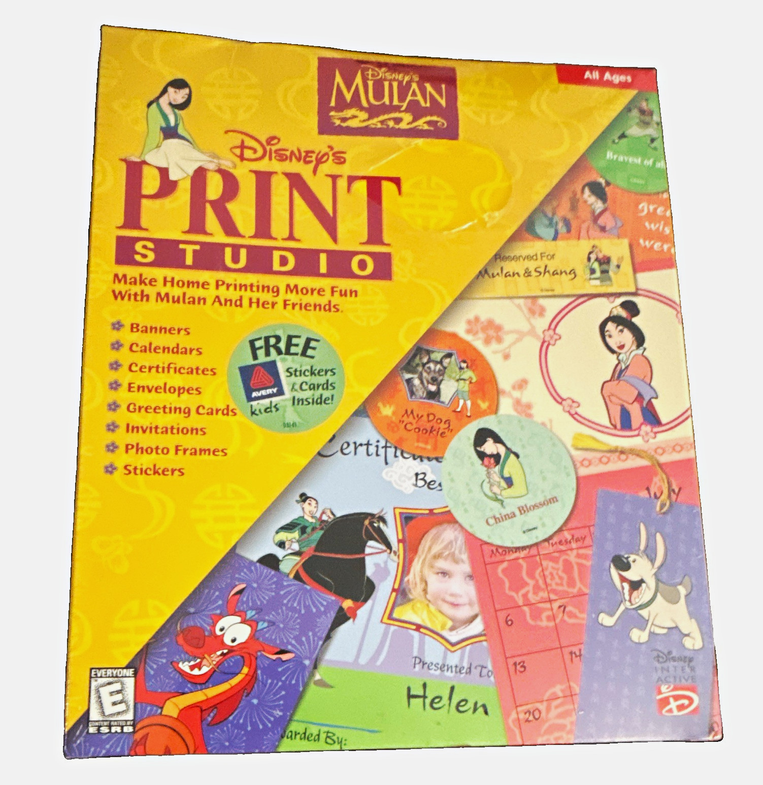 New Sealed Disneys Mulan Print Studio PC CD-ROM Big Box Game Vintage 1998 New Sealed Disneys Mulan Print Studio PC CD-ROM Big Box Game Vintage 1998