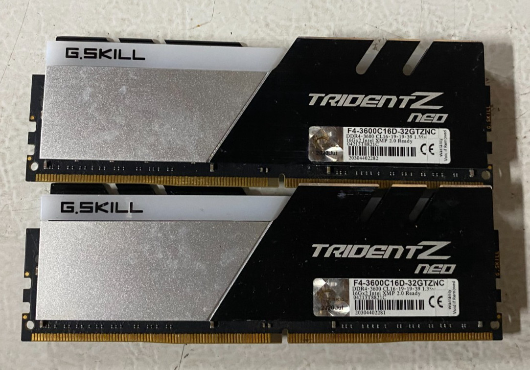 G.SKILL TridentZ Neo 32GB (2x16GB) DDR4-3600 F4-3600C16D-32GTZNC CHECK CONDITION