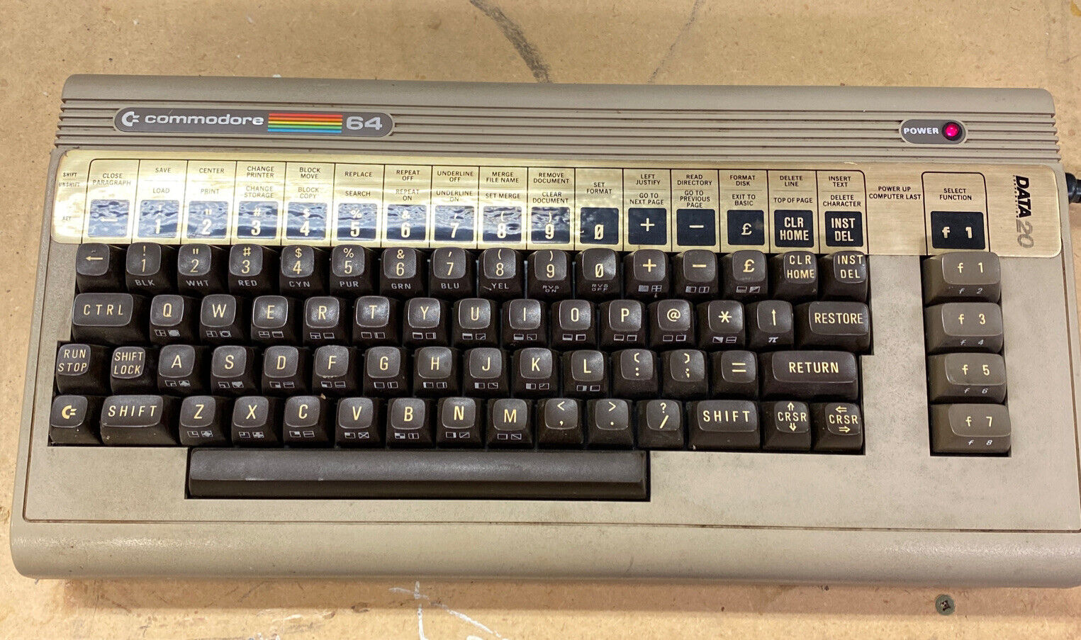 Vintage Commodore 64 Computer With Original Power Supply - Powers On Untested