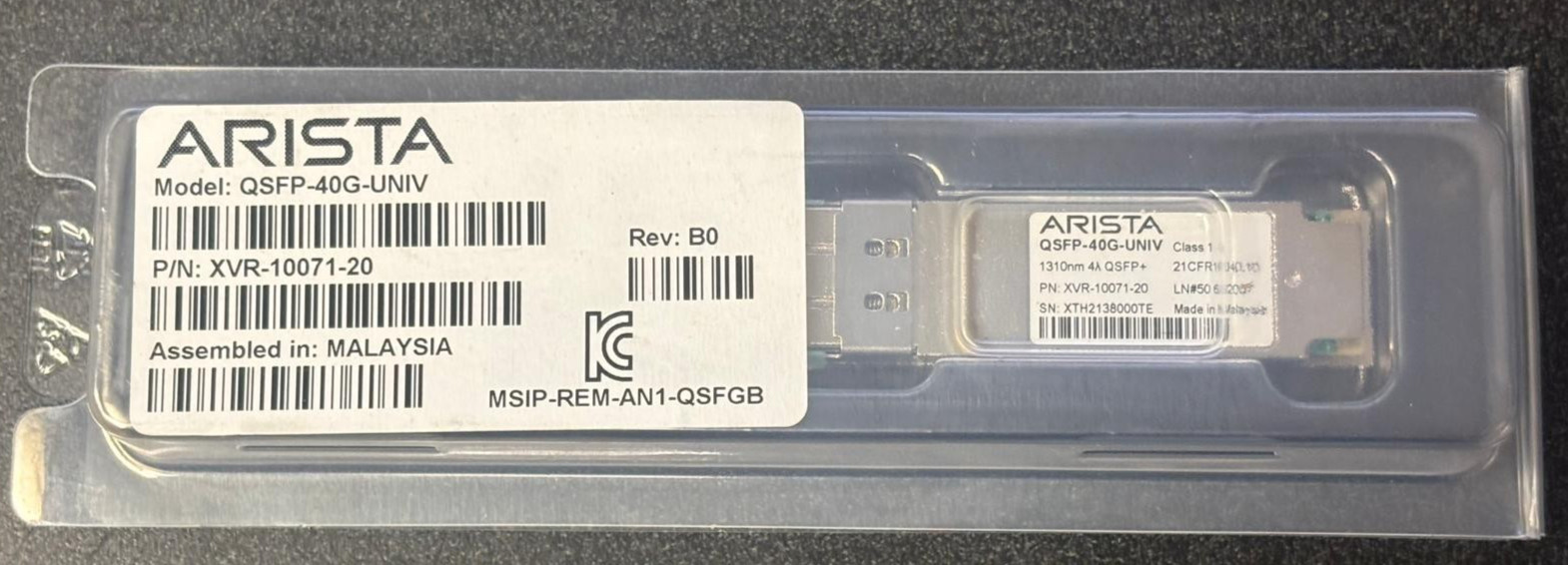 Arista QSFP-40G-UNIV 40G Universal QSFP+ 1310nm LC XVR-00071-20 Transceiver Arista QSFP-40G-UNIV 40G Universal QSFP+ 1310nm LC XVR-00071-20 Transceiver