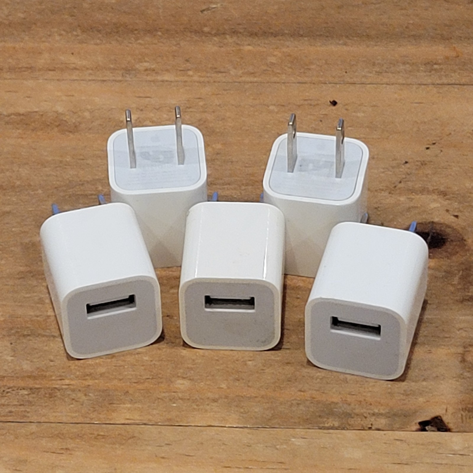 Lot of 5 Apple 5W USB Power Adapter Wall Charger Cube iPhone OEM A1385 MD810LL/A