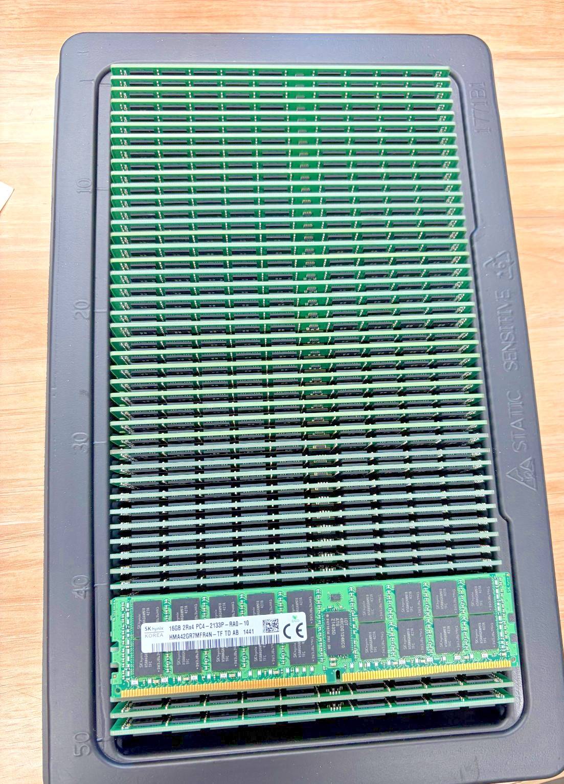 One Lot of 50 SK Hynix 16GB 2Rx4 PC4-2133P ECC RAM HMA42GR7MFR4N-TF Server
