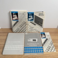 Vintage Tandy 1000 Computer Manuals 5.25 Floppy Disks MS-DOS DeskMate Lot Rare picture