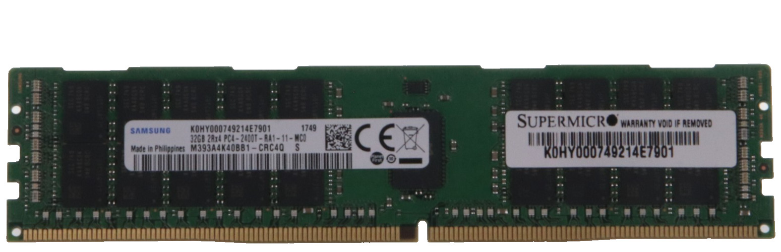 Samsung 32GB DDR4 RAM PC4-2400 2Rx4 RDIMM ECC M393A4K0BB1-CRC4Q