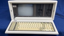 COMPAQ PLUS Model 101709 Portable Desktop Computer Vintage With Case Powers On picture
