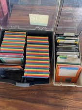 Vintage 3.5” Floppy Disk Storage Cases With Key 127 Rainbow Colored Disks  picture