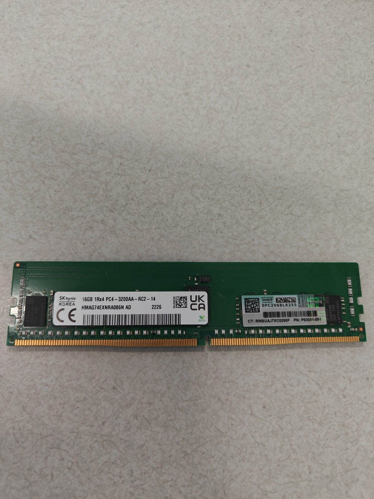 SK Hynix 16GB PC4-3200AA DDR4 RDIMM Memory RAM HMAG74EXNRA086N