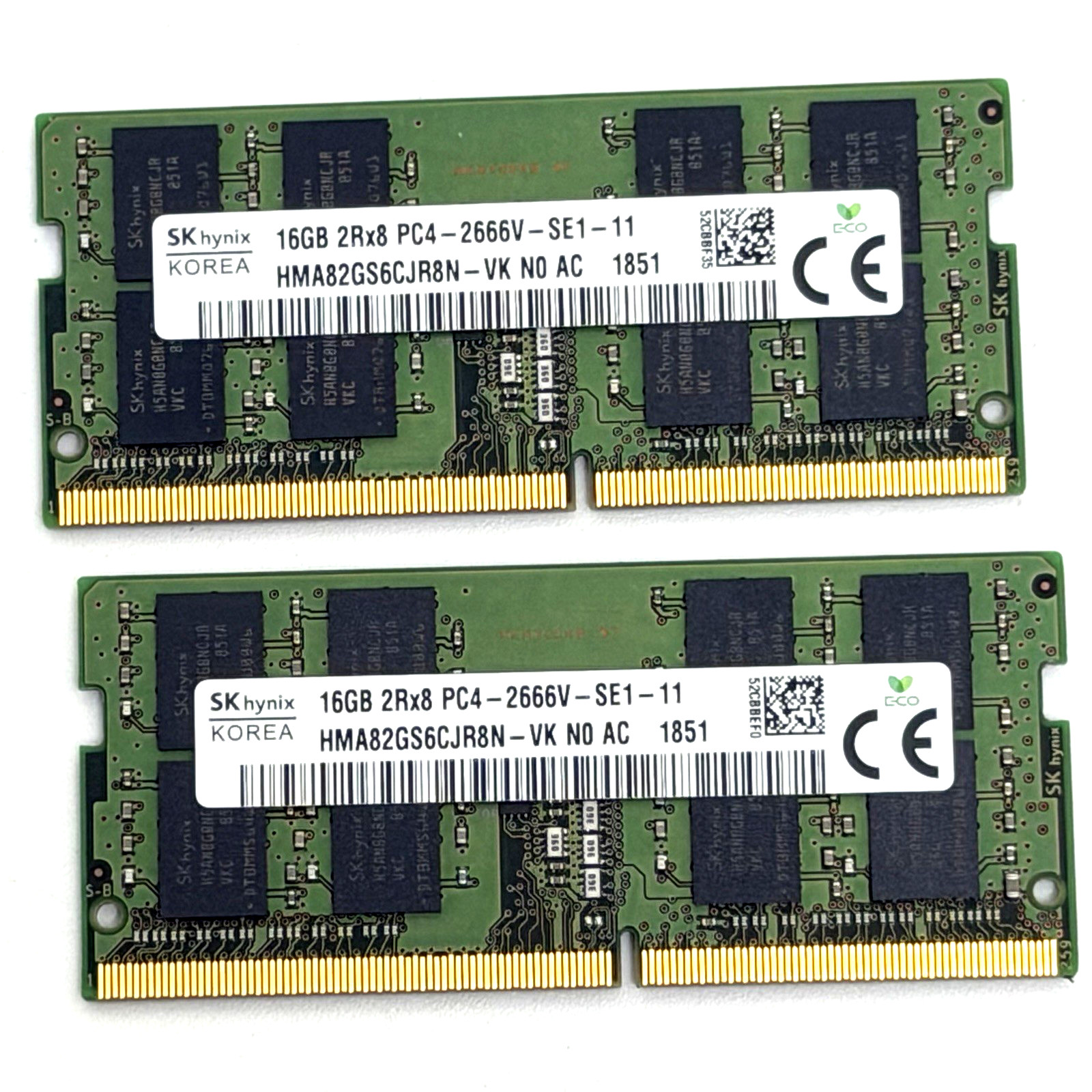 SK hynix 16GB DDR4 2666MHz PC4-2666V 2Rx8 SODIMM Laptop RAM HMA82GS6CJR8N-VK 1pc SK hynix 16GB DDR4 2666MHz PC4-2666V 2Rx8 SODIMM Laptop RAM HMA82GS6CJR8N-VK 1pc