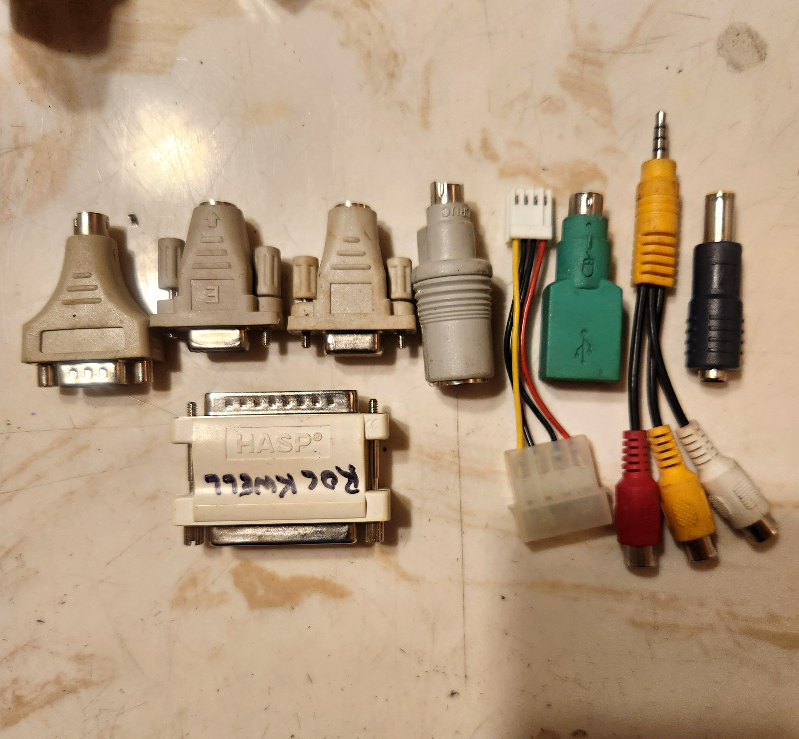 Collection Or Lot Of Vintage Cables & Adapters Rockwell Hasp Security Dongle