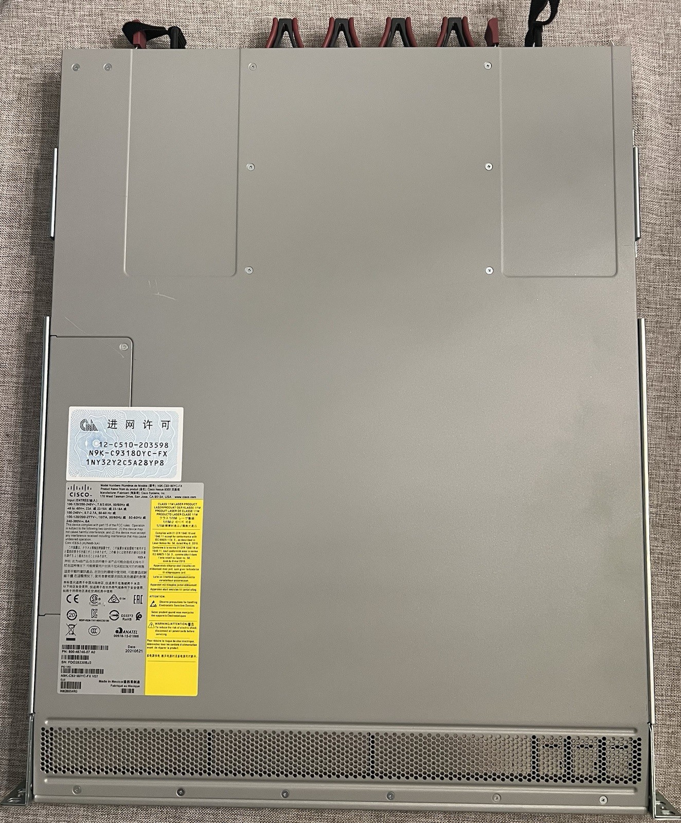 Cisco Nexus N9K-C93180YC-FX 48 Port 10/25GE SFP+Switch - ACI/NX-OS Cisco Nexus N9K-C93180YC-FX 48 Port 10/25GE SFP+Switch - ACI/NX-OS