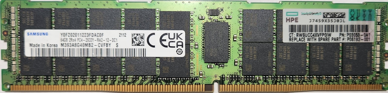P00930-B21 HPE 64GB 2RX4 DDR4-2933 SMART MEMORY P06192-001 P03053-0A1 Lot of 8
