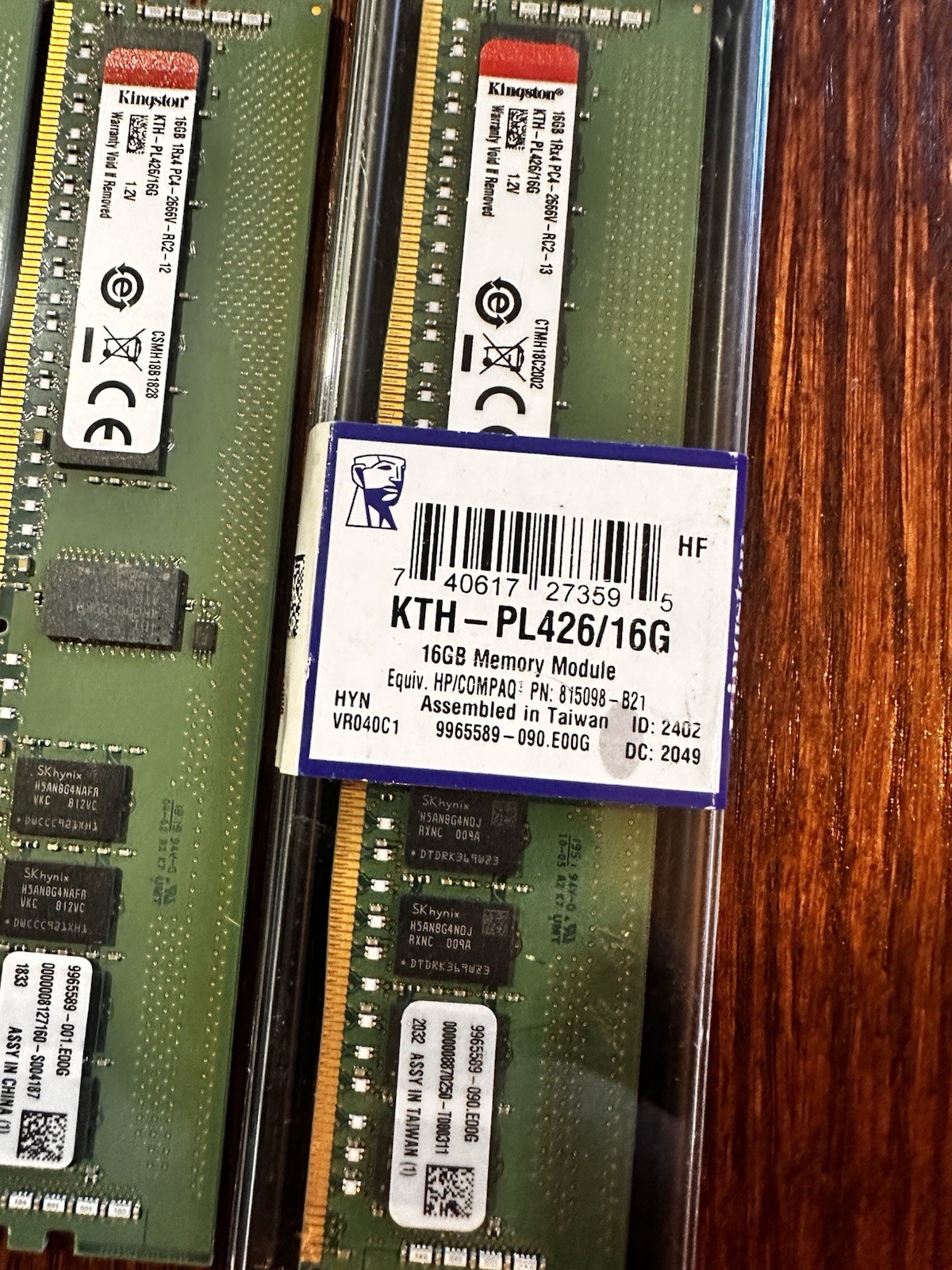 Kingston KTH-PL426 16gb DDR4 RAM X5 80gb Total Memory