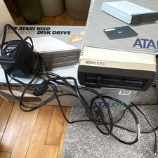 Atari 1050 Double Density Disk Drive w Power Supply, Cables, Box & Manual picture