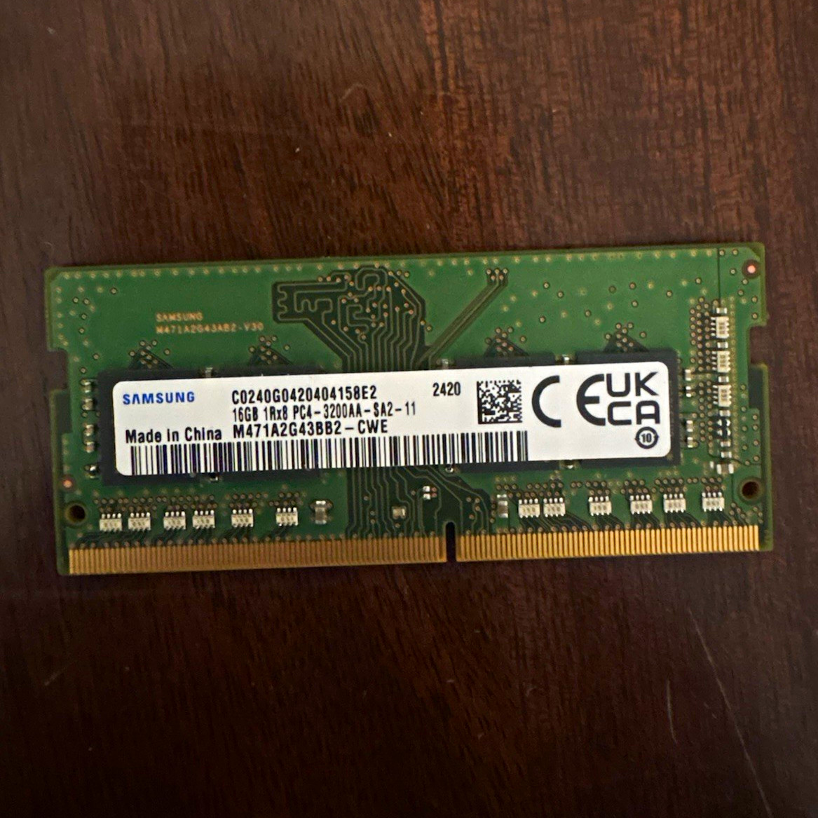 Samsung 16GB (1x16GB) DDR4-3200 PC4-3200AA SO-DIMM 260-Pin RAM - Tested