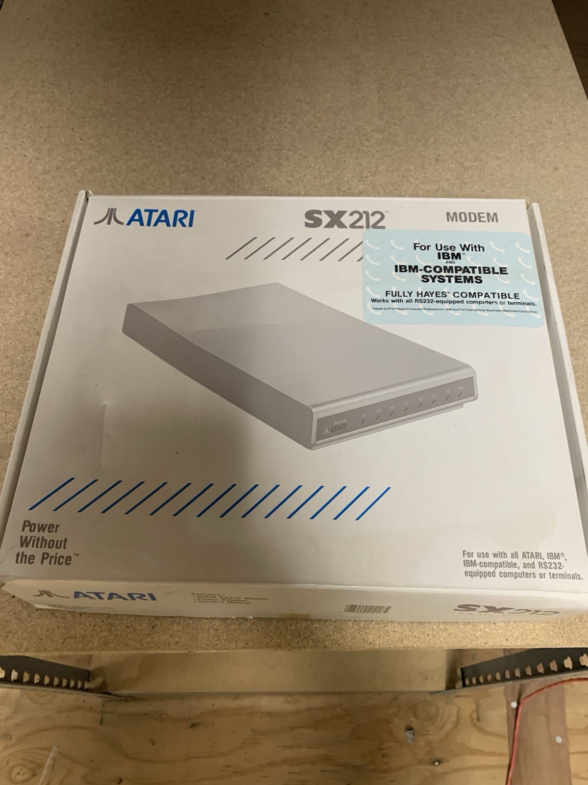 Atari SX212 Modem for IBM Systems w/ Box, Owner's Manual & Power Adapter NOS