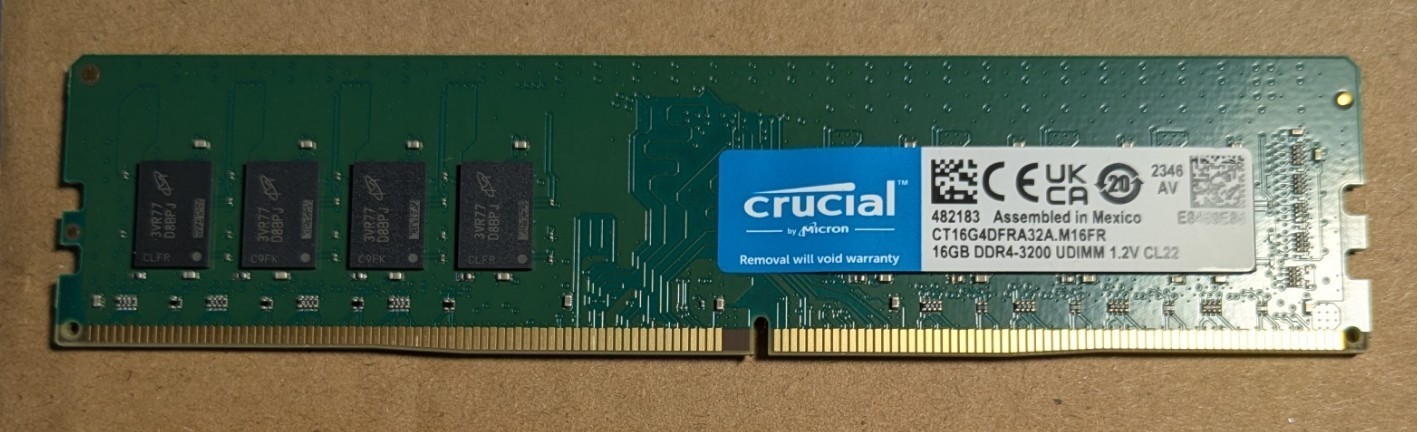 Crucial 16GB DDR4 3200MHz Desktop Memory UDIMM RAM CT16G4DFRA32A PC4-25600 CL22