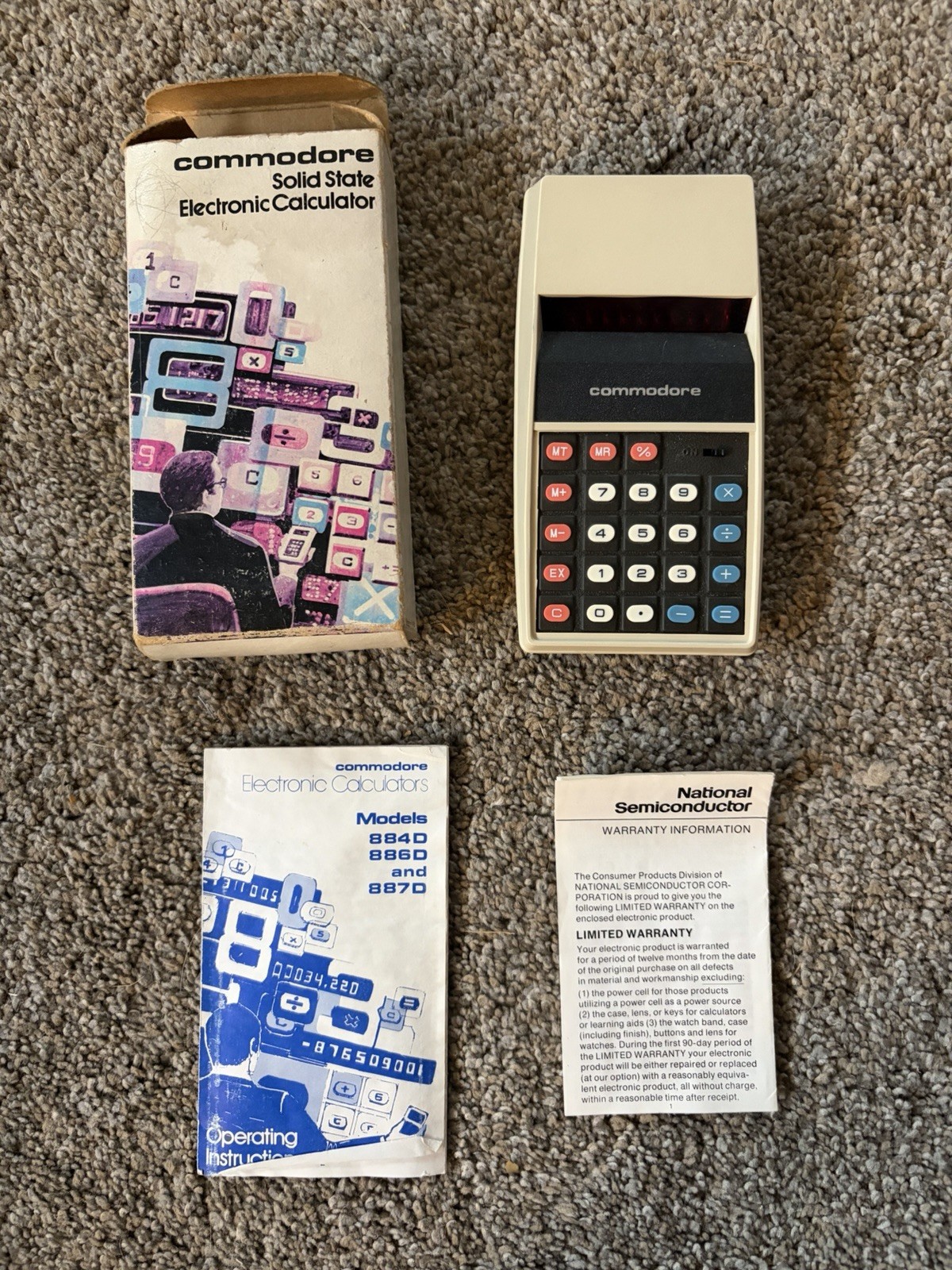 Rare Vintage Commodore Solid State Red LED Calculator 897D w/ box & manual Rare Vintage Commodore Solid State Red LED Calculator 897D w/ box & manual