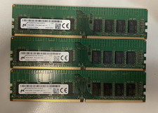 Lot of 3 Micron 16GB DDR4-2400 PC4-19200E 2Rx8 ECC UDIMM MTA18ASF2G72AZ picture