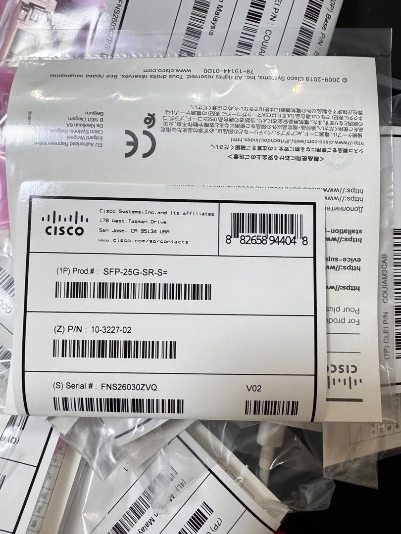 Cisco SFP-25G-SR-S 25GBASE-SR SFP28 850nm 100m MMF LC New Sealed Green Hologram