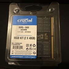 Crucial 96GB 2 x 48GB DDR5 RAM 5600MHz Laptop Memory 5600 SODIMM CT2K48G56C46S5 picture