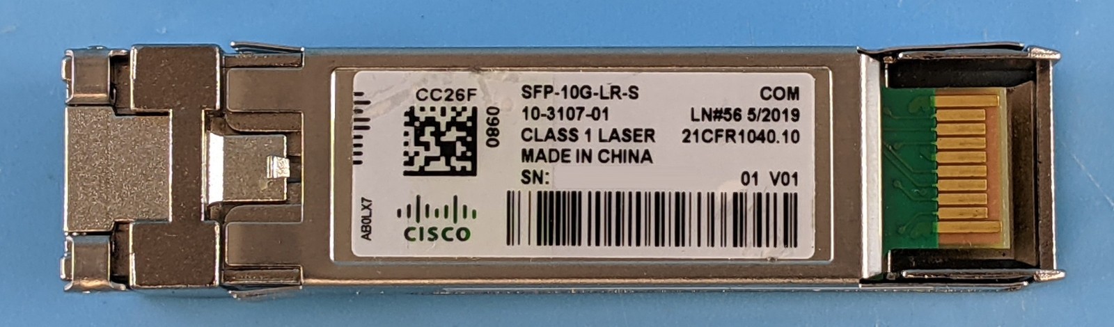 Lot of 2 Cisco 10-3107-01 SFP-10G-LR-S S-Class SFP+ 10G LR SMF LC Transceiver Lot of 2 Cisco 10-3107-01 SFP-10G-LR-S S-Class SFP+ 10G LR SMF LC Transceiver
